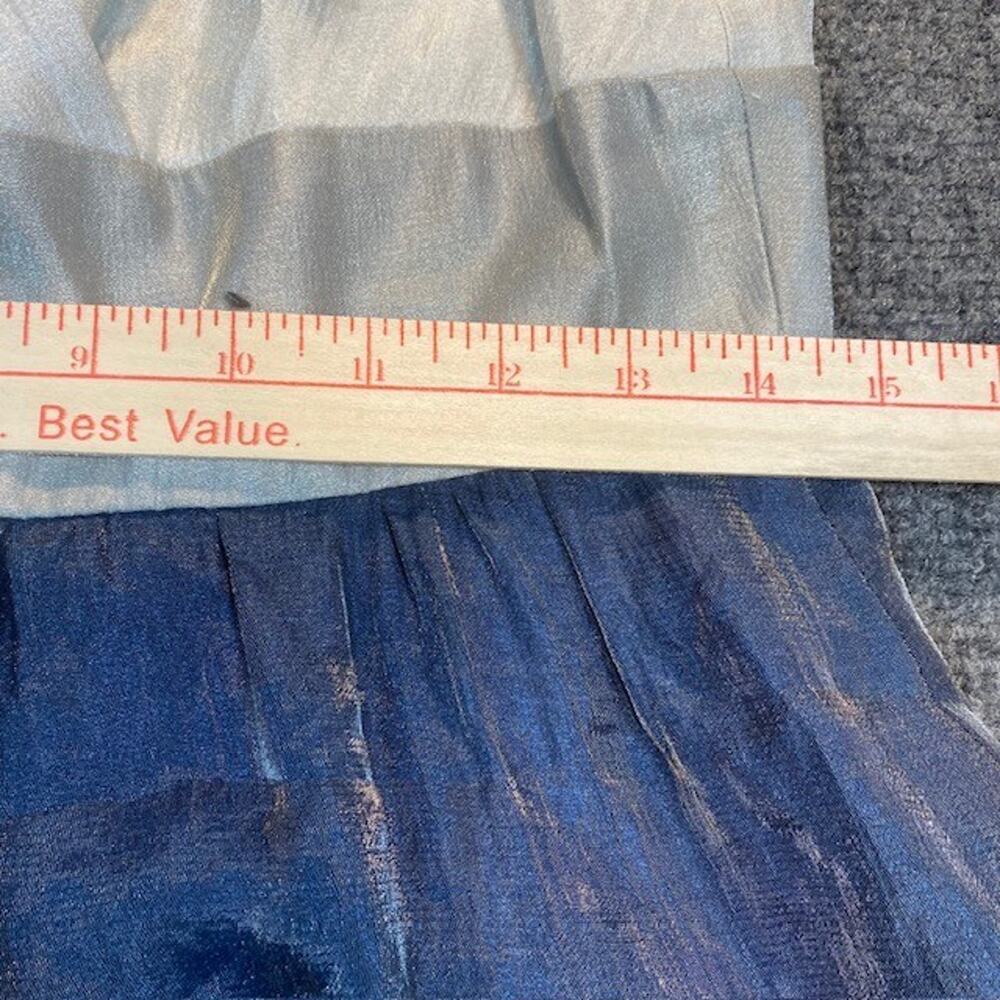 Adrianna Papell Shimmer Metallic Blue Gray White Sleeveless Knee length Dress 10 - Picture 8 of 10